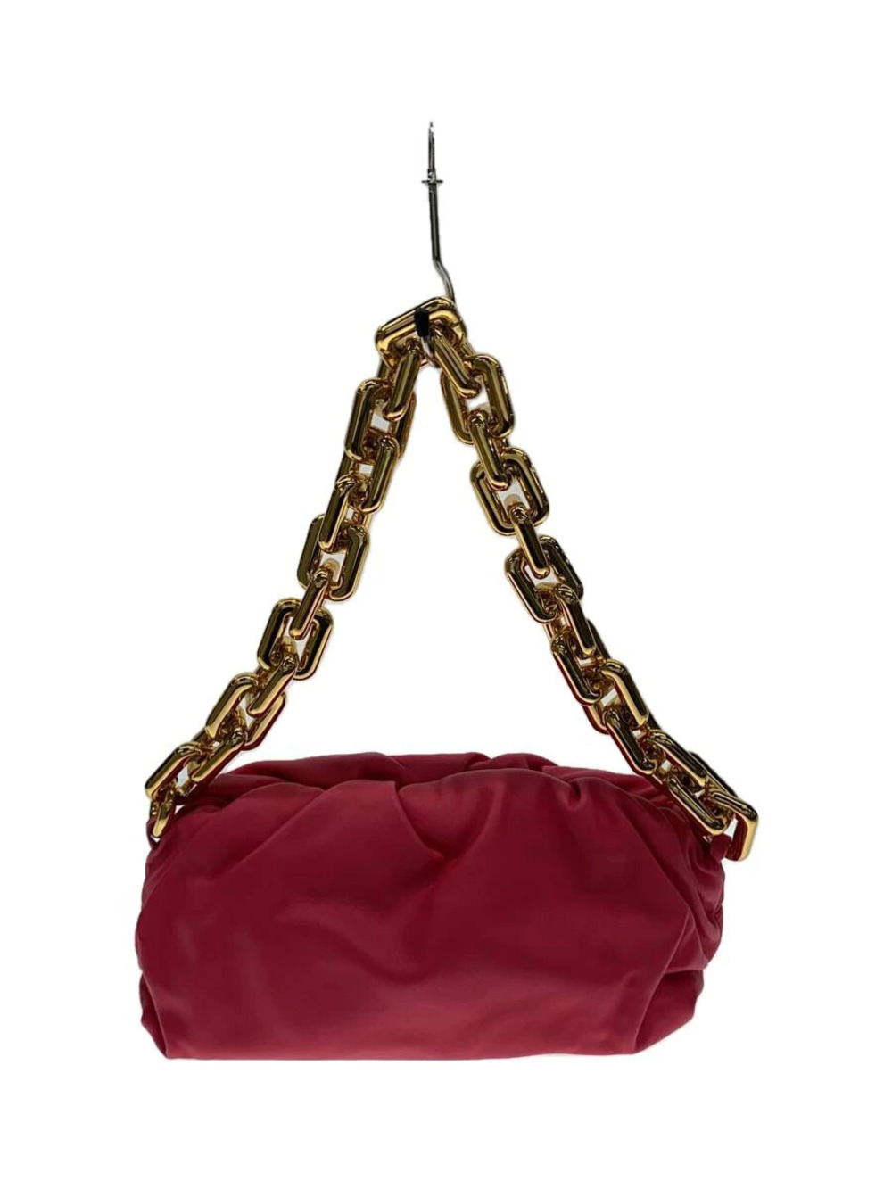 Bottega Veneta Chain Pouch Clutch Shoulder Bag Leather Pink